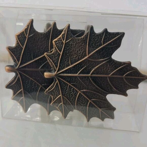 Better Homes & Gardens Bronze Maple Leaf Napkin Rings Fall Thanksgiving Set of 8 - Picture 1 of 5